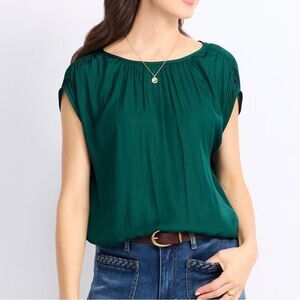 LES SEREIN Kirie Banded Top Green Medium NWT STITCH FIX